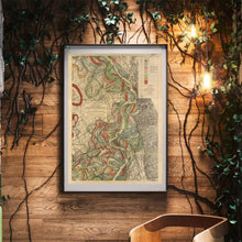 Load image into Gallery viewer, Harold Fisk Mississippi River Map Sheet 5 Framed Hanging In A Waiting Area