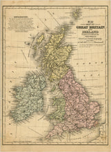 Load image into Gallery viewer, 1852 Vintage Ireland & Great Britain Map Print Reproduction