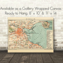 Load image into Gallery viewer, Dublin Ireland Early 1900s Map Print Leaning Against A Brick Wall