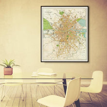 Load image into Gallery viewer, Bacon's Plan of Dublin Ireland & Suburbs Map Print Framed Hanging In A Conference Room