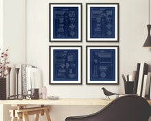 Load image into Gallery viewer, Architectural Blueprint Column Drawings Framed Hanging Above A Desk