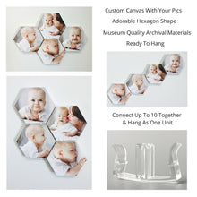 Load image into Gallery viewer, Hexagon Shaped Personalized Canvas Gallery Wrapped Prints