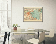 Load image into Gallery viewer, Dublin Ireland Early 1900s Map Print Framed Hanging In A Conference Room