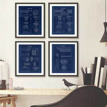Load image into Gallery viewer, Grecian Ionic Column Parts Blueprint Architectural Drawing Art Print Hanging With 3 Others