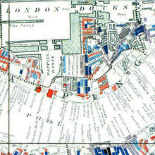 Load image into Gallery viewer, Charles Booth London Poverty Map Print Close Up Section
