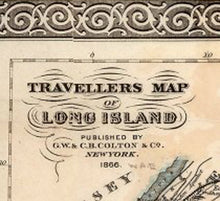 Load image into Gallery viewer, Vintage 1866 Long Island Travellers Map Nameplate