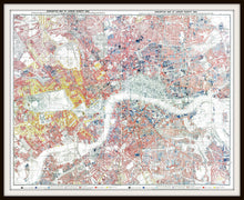 Load image into Gallery viewer, Charles Booth London Poverty Map Print In A Simple Black Metal Frame