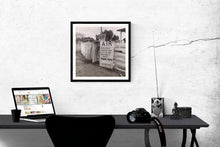 Load image into Gallery viewer, Dorothea Lange Kern County CA Gas Station AIR Sign Framed Hanging Above A Desk
