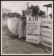 Load image into Gallery viewer, Dorothea Lange Kern County CA Gas Station AIR Sign In A Simple Black Metal Frame