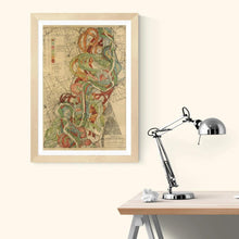 Load image into Gallery viewer, Harold Fisk Mississippi River Map Sheet 2 Framed & Hung Above A Desk