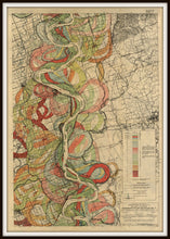 Load image into Gallery viewer, Harold Fisk Mississippi River Map Print Sheet 3 Framed
