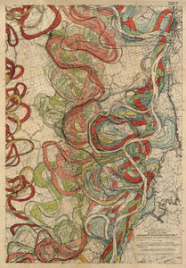 Cartographer Harold Fisk Mississippi River Map Fine Art Print Sheet 11