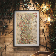 Load image into Gallery viewer, Harold Fisk Mississippi River Map Print Sheet 8 Framed Hanging In A Waiting Area

