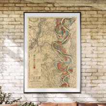 Load image into Gallery viewer, Harold Fisk Mississippi River Map Print Sheet 14 In A Sunroom