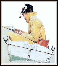 Load image into Gallery viewer, Norman Rockwell Sport Fishing Print Simple Black Metal Fram