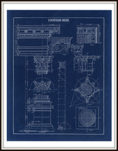 Load image into Gallery viewer, Corinthian Column Blueprint Architectural Drawing In A Simple Black Metal Frame