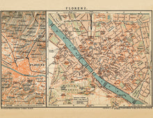 Load image into Gallery viewer, Florence Italy Vintage Map Print
