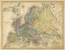 Load image into Gallery viewer, Mitchell's No. 21 1852 Map of Europe & Russia Reproduction Art Print