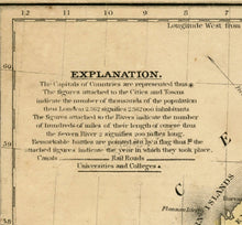 Load image into Gallery viewer, 1852 Vintage Ireland & Great Britain Map Print Reproduction Map Explanation Section
