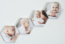 Load image into Gallery viewer, Diagonal Arrangement of Hexagon Shaped Personalized Canvas Gallery Wrapped Prints