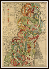 Load image into Gallery viewer, Harold Fisk Mississippi River Map Sheet 2 In A Simple Black Frame