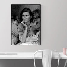 Load image into Gallery viewer, Dorothea Lange's Migrant Mother Framed Hanging Above A Table