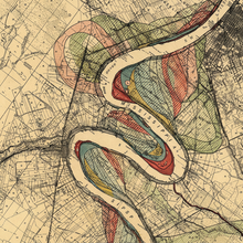 Load image into Gallery viewer, AI-generated illustrative Baton Rouge map detail inspired by Harold Fisk Sheet 15; not an exact archival crop.
