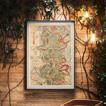 Load image into Gallery viewer, Harold Fisk Mississippi River Map Print Sheet 7 Framed Hanging In A Waiting Area
