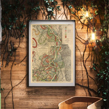 Load image into Gallery viewer, Harold Fisk Mississippi River Map Sheet 5 Framed Hanging In A Waiting Area
