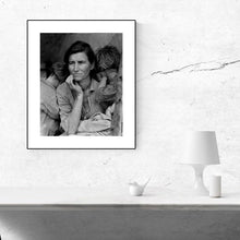 Load image into Gallery viewer, Dorothea Lange&#39;s Migrant Mother Framed Hanging Above A Table
