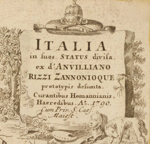 Vintage Italy Map Print From 1790 Map Nameplate