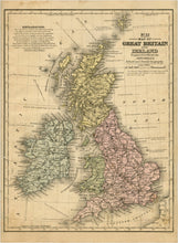 Load image into Gallery viewer, 1852 Vintage Ireland &amp; Great Britain Map Print Reproduction
