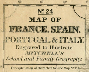 No.24 Map of France, Spain, Portugal & Italy Map Nameplate