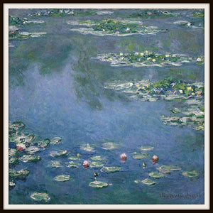 Claude Monet Water Lilies at Giverny Art Print In a Simple Black Metal Frame