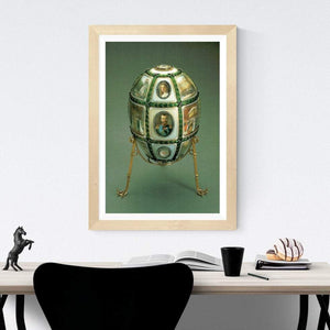 Faberge 15th Anniversary Egg Art Print Hanging Above a Desk