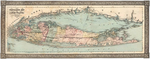 Vintage 1866 Long Island Travellers Map