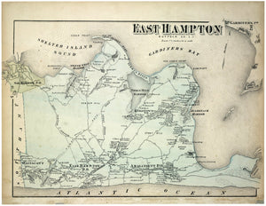 1873 Beer's Map Of East Hampton Fine Art Print