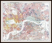 Load image into Gallery viewer, Charles Booth London Poverty Map Print In A Simple Black Metal Frame
