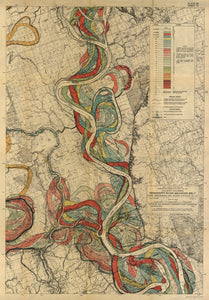 Harold Fisk Mississippi River Map Art Print Sheet 13