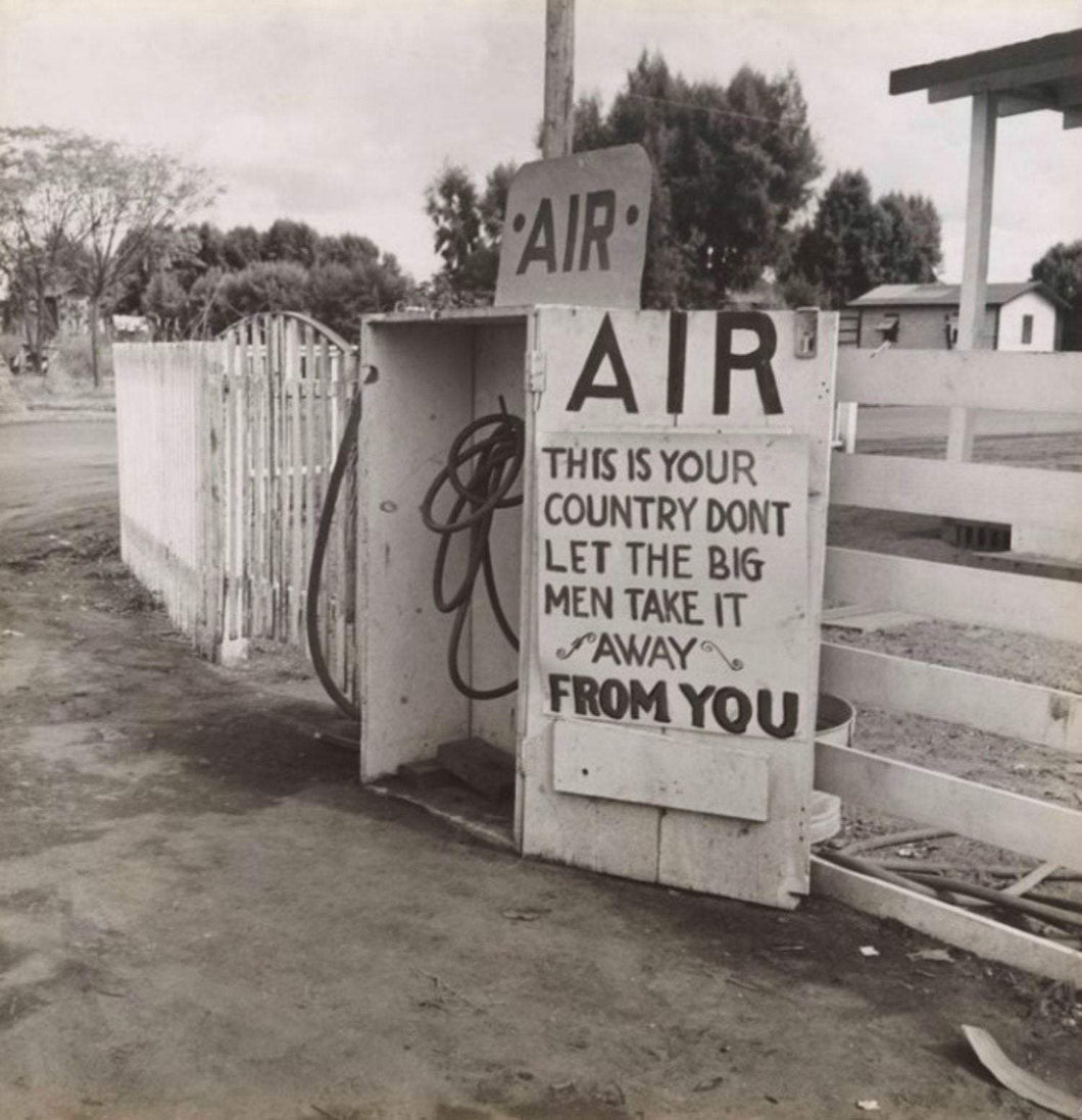 Dorothea Lange Kern County CA Gas Station AIR Sign