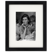 Load image into Gallery viewer, Dorothea Lange Migrant Mother Print With White Mat &amp; Black Wooden Frame
