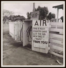 Load image into Gallery viewer, Dorothea Lange Kern County CA Gas Station AIR Sign In A Simple Black Metal Frame
