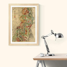 Load image into Gallery viewer, Harold Fisk Mississippi River Map Sheet 2 Framed &amp; Hung Above A Desk
