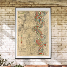 Load image into Gallery viewer, Harold Fisk Mississippi River Map Print Sheet 14 In A Sunroom
