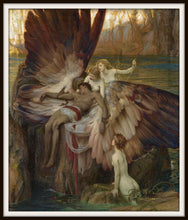 Load image into Gallery viewer, The Lament For Icarus Fine Art Print In A Simple Black Metal Frame
