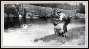 Norman Rockwell Print, Along the Trout Stream, Art Print, Fishing