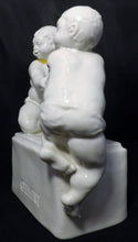 Load image into Gallery viewer, Vintage Signed Bisque Cacciapuoti Porcelain Gemini Collectible Figurine Side View
