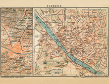 Load image into Gallery viewer, Florence Italy Vintage Map Print
