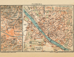 Florence Italy Vintage Map Print